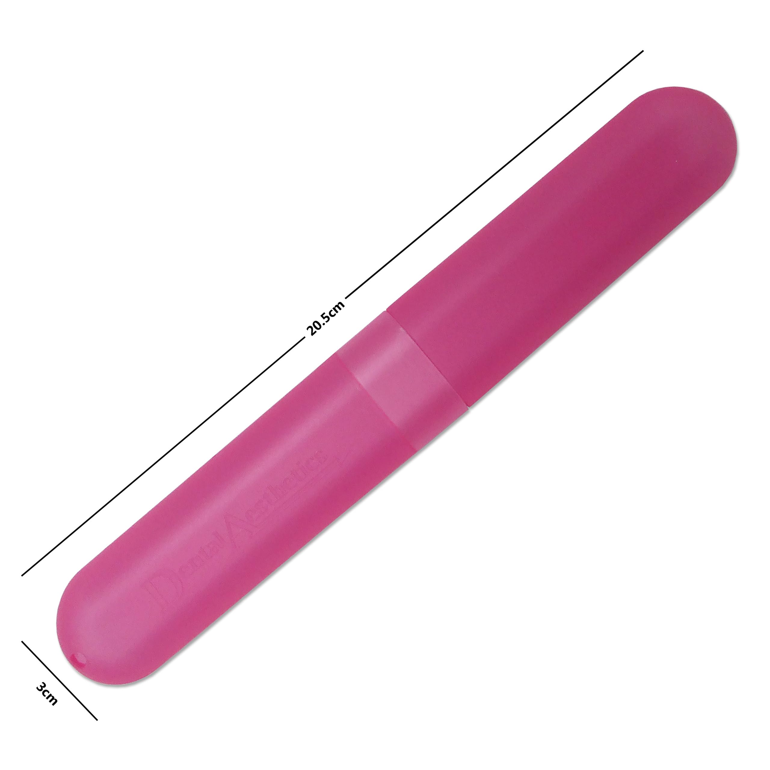 Dental Aesthetics Toothbrush Case Travel Cover ~ Plastic Holder, Store Clean Brushes on Holidays (Pink)
