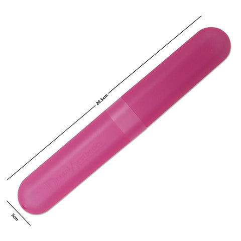 Dental Aesthetics Toothbrush Case Travel Cover ~ Plastic Holder, Store Clean Brushes on Holidays (Pink)