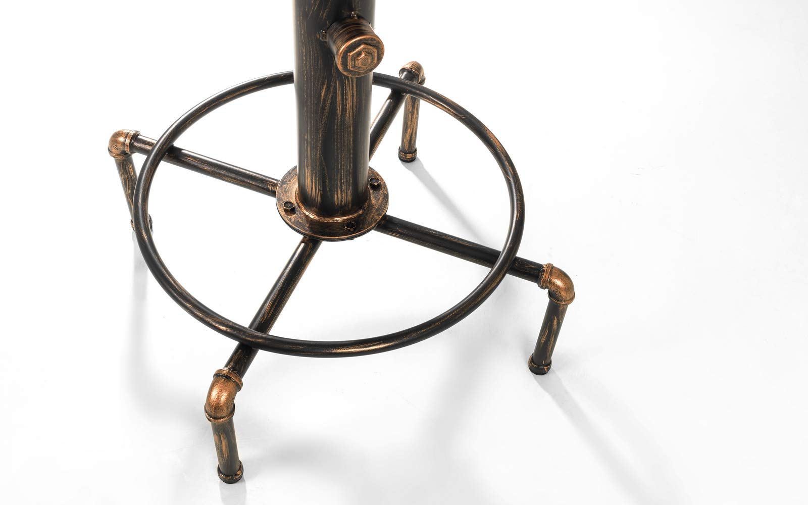Julian Bowen Rockport Bar Table for 2-4, Pipework, Wood - H105 x W66cm