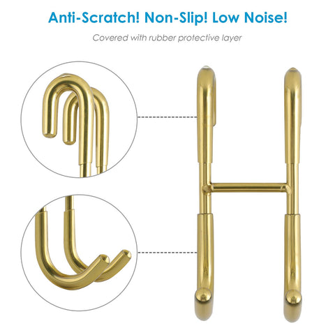 Simtive Squeegee Hooks for Towel Bathroom Frameless Glass Shower Door (2-Pack), Gold