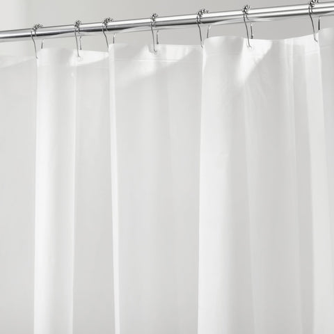 iDesign Shower Curtain with Magnetic Hem, Long Shower Curtain Made of Mould PEVA, Stylish and Water Repellent Shower Liner for Bathroom, Frost White