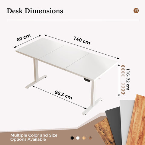 Klicelor Electric Standing Desk, 2 Memory Buttons for stand & sit, 140x60