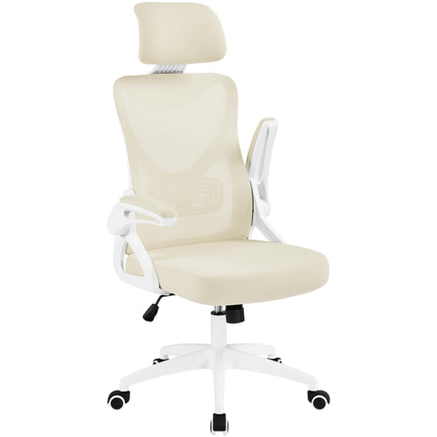 Yaheetech Ergonomic High Back Padded Office Chair with Lumbar Support Beige