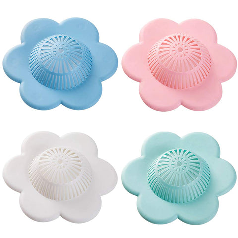 2 Pcs Drain Covers with 2 Pcs Hair Drain Clog Remover, Kitchen Bathroom Hair Catcher Drain Protector Tub Drain Filter