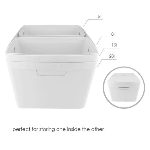 IDEA HOME FLEXISTORE Storage Box 8L – Durable Organizer with Lid and Handles – Unbreakable Plastic – Denim Blue Storage Container for Home and Office