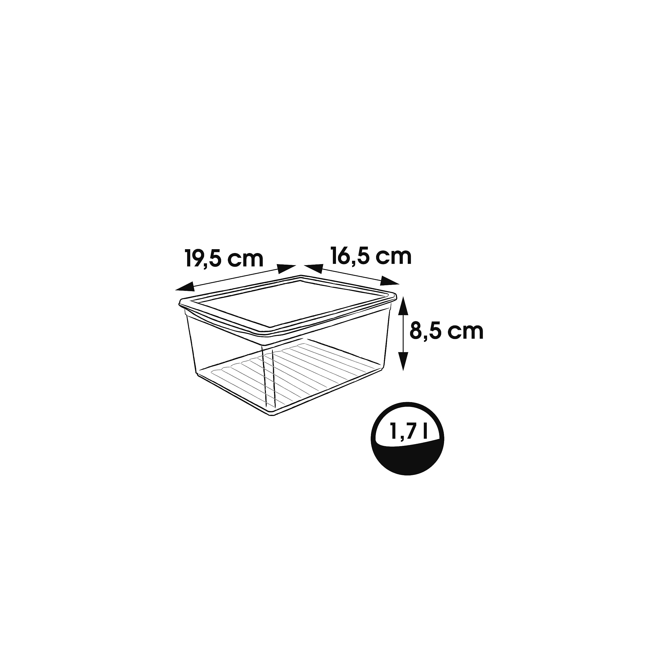 Keeeper Clearbox with Air Control System, 19.5x16.5x8.5 cm, 1.7 Litre, Bea, Transparent