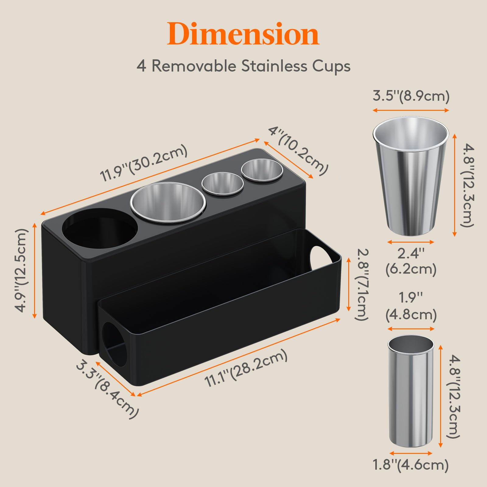 Lifewit Hair Dryer Holder Countertop Tool Organizer with 4 cups