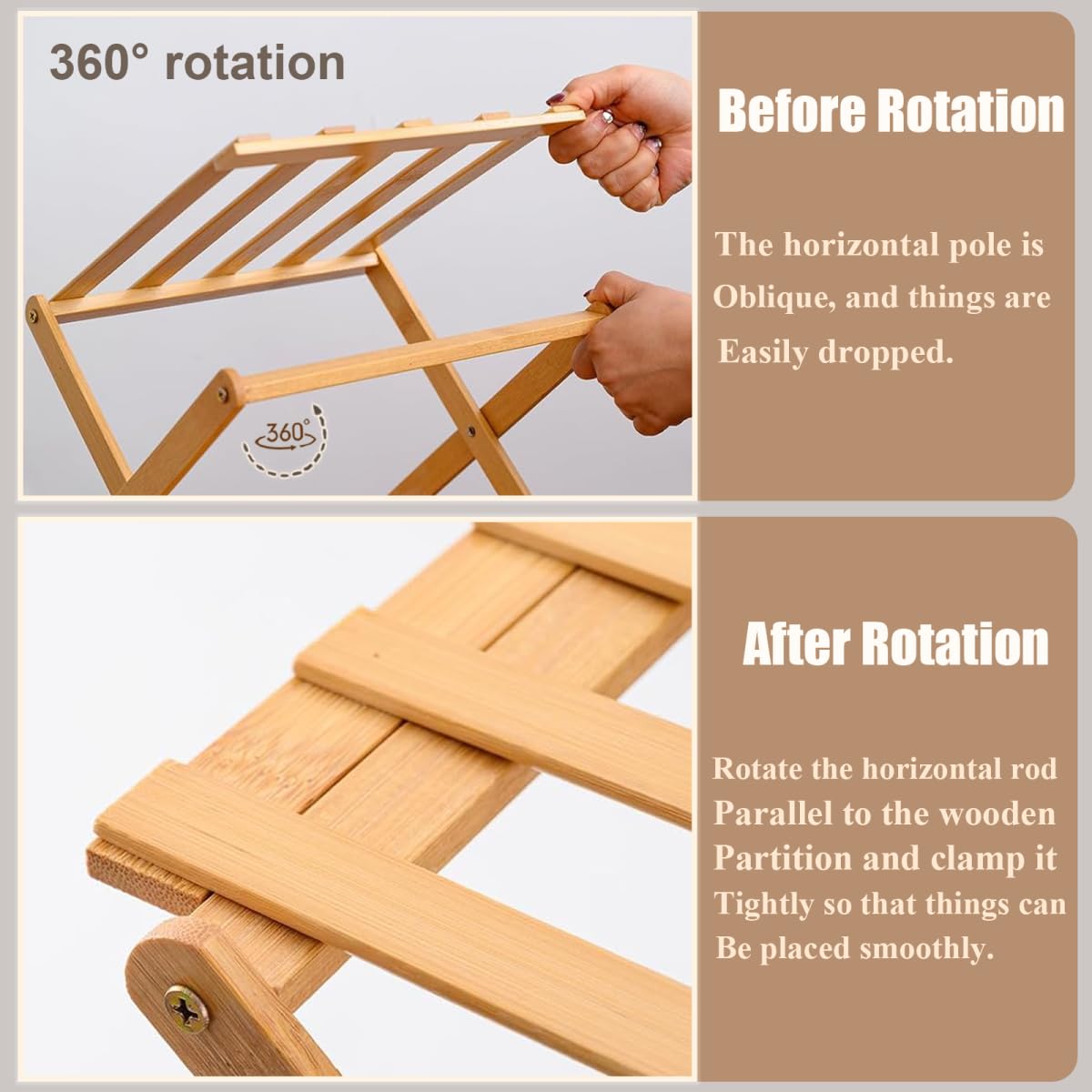 Tielag Vertical Shoe Rack Folding 4 Tier, Narrow Shoe Storage Rack, Bamboo Shoe Shelf, Tall Shoe Stand, Without Installation
