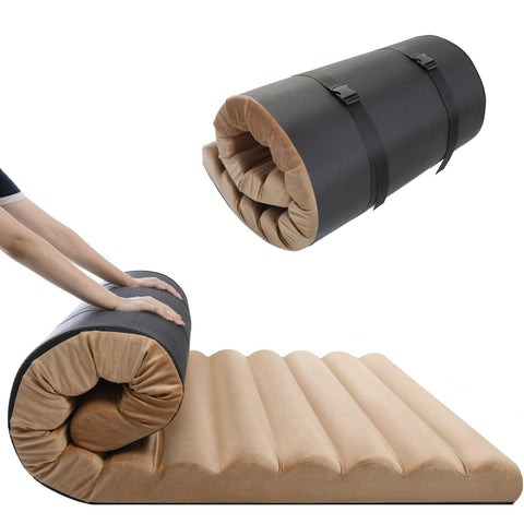 MeMoreCool Roll Up Floor Mattress Small Double, 190x120cm, Brown