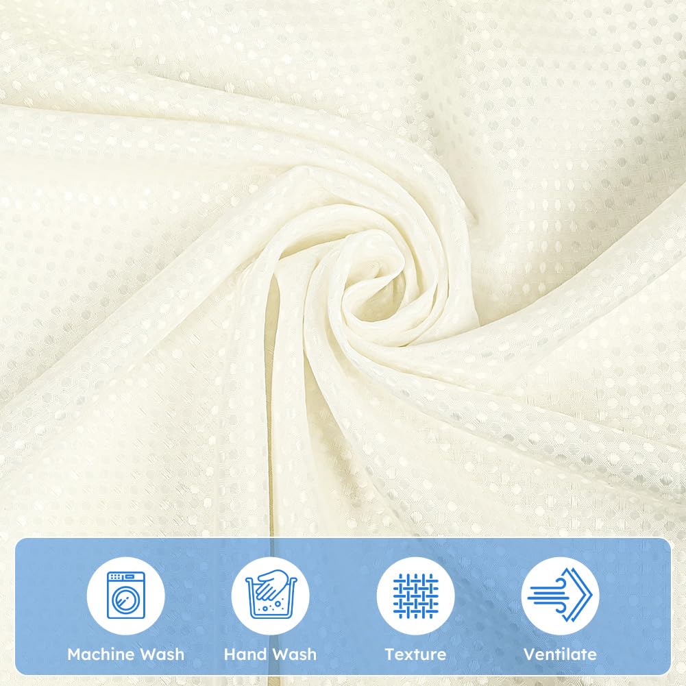APXEL Beige Waffle Shower Curtain, Mould Proof Waterproof Shower Curtains