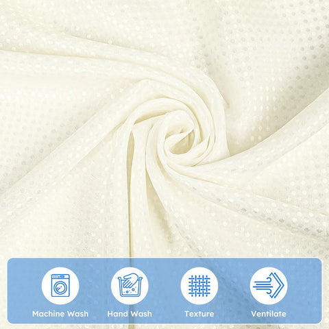 APXEL Beige Waffle Shower Curtain, Mould Proof Waterproof Shower Curtains