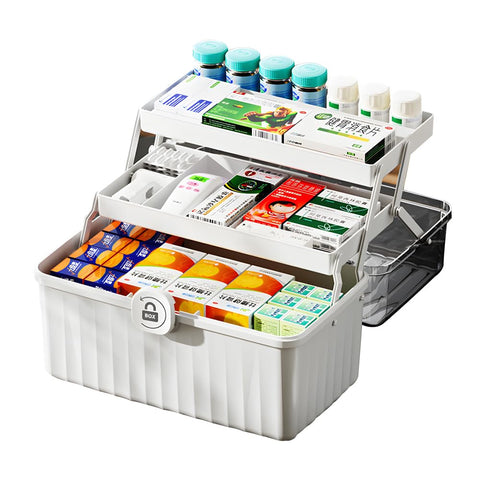 NUODWELL 3 Layer Medicine Storage Box, Household Medical Storage Basket