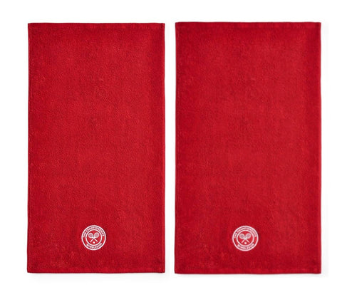 Wimbledon Guest Towels | Pack Of 2 | 40cm x 70cm | Soft Cotton | Official Tennis Championships Merchandise | 2026 Seasonal Colours | Strawberry Red