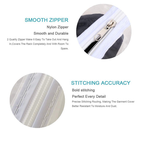 Ruibo Clear Clothes Rail Cover with 2 Durable Zippers Waterproof Dustproof Clothes Rail Cover Medium 150 x 50 x 152 cm
