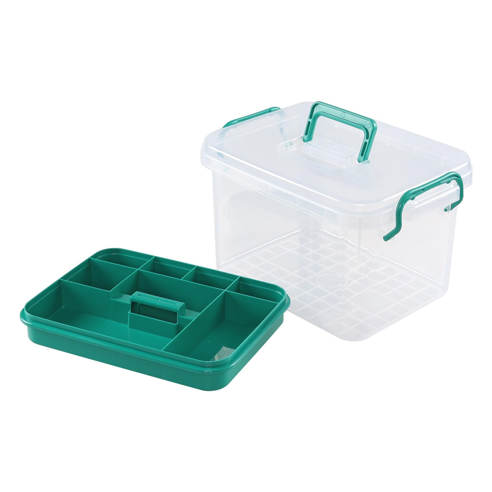 Ikando Plastic First Aid Box, Clear Medicine Storage Organizer Case