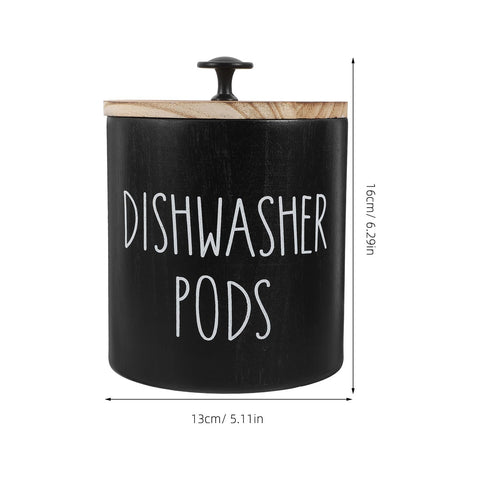 Zerodeko Round Dishwasher Pod Holder with Lid Laundry Storage Container Lidded Storage Box for Dishwasher Tablets Laundry and Small Beads Kitchen
