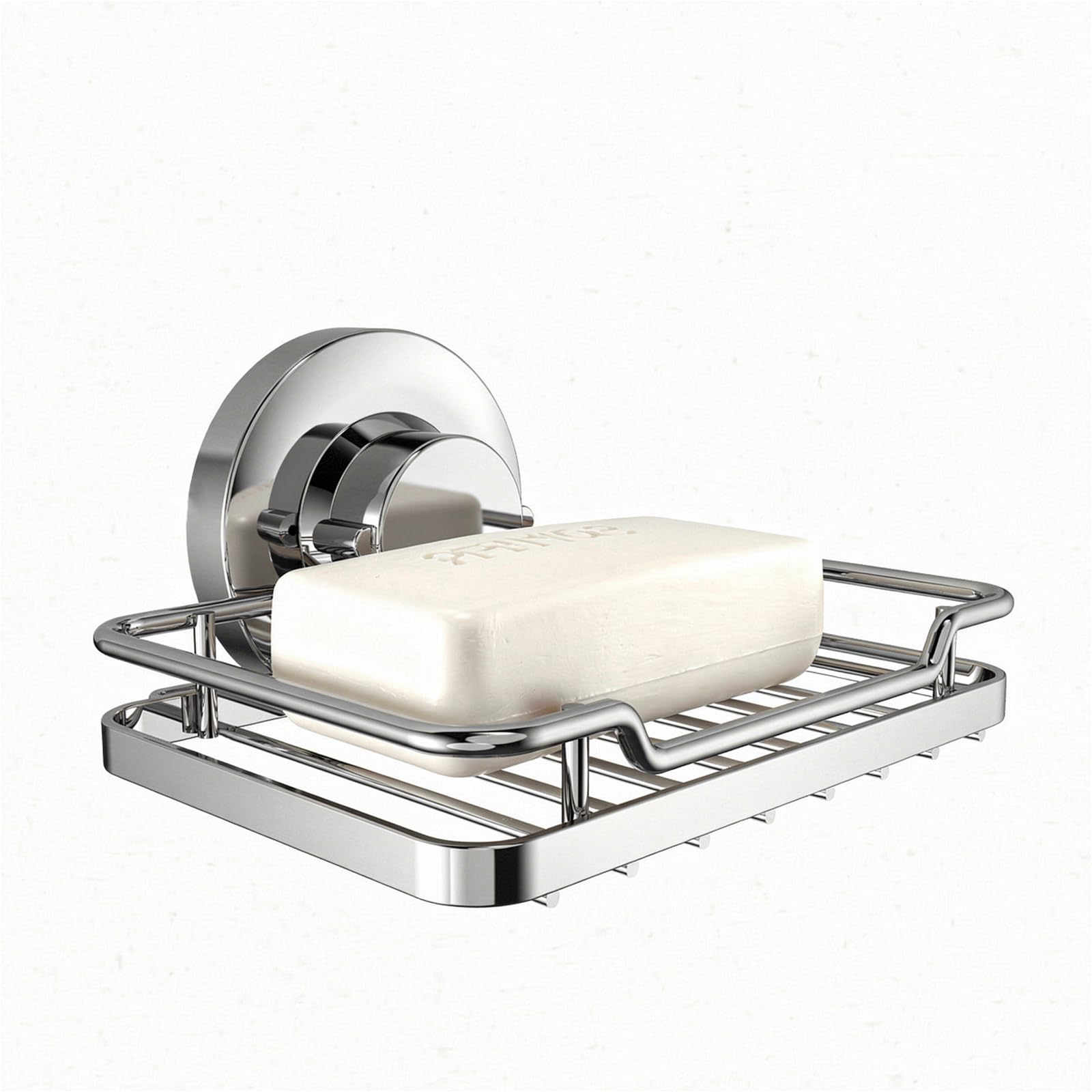 Poywaze Suction Soap Dish for Shower, Stainless Steel Soap Holder with Strong Vacuum Suction Cup, No Drilling Soap Holder Basket