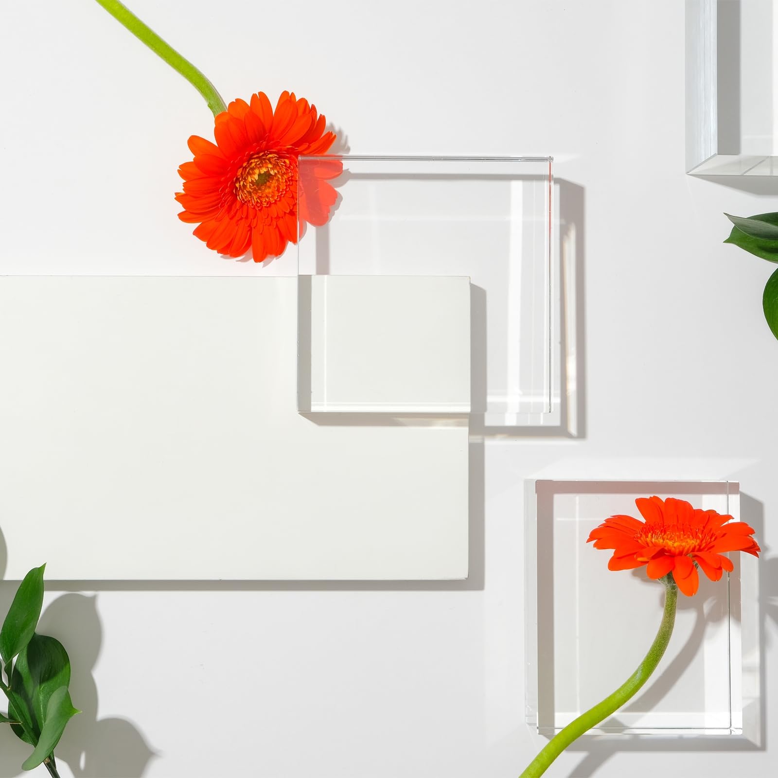 sourcing map 2pcs Acrylic Cylinder Display Blocks, 40 x 80 mm/1.6" x 3.1" Clear Jewelry Display Base Polished Cube Riser Stand Display Holder Base