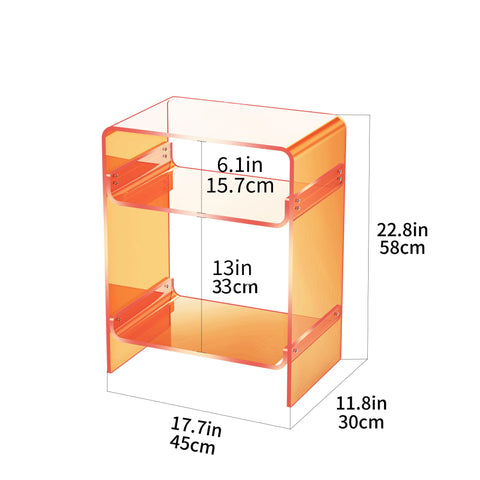 solaround Acrylic Side Table, 45 x 30 x 58 cm, Orange