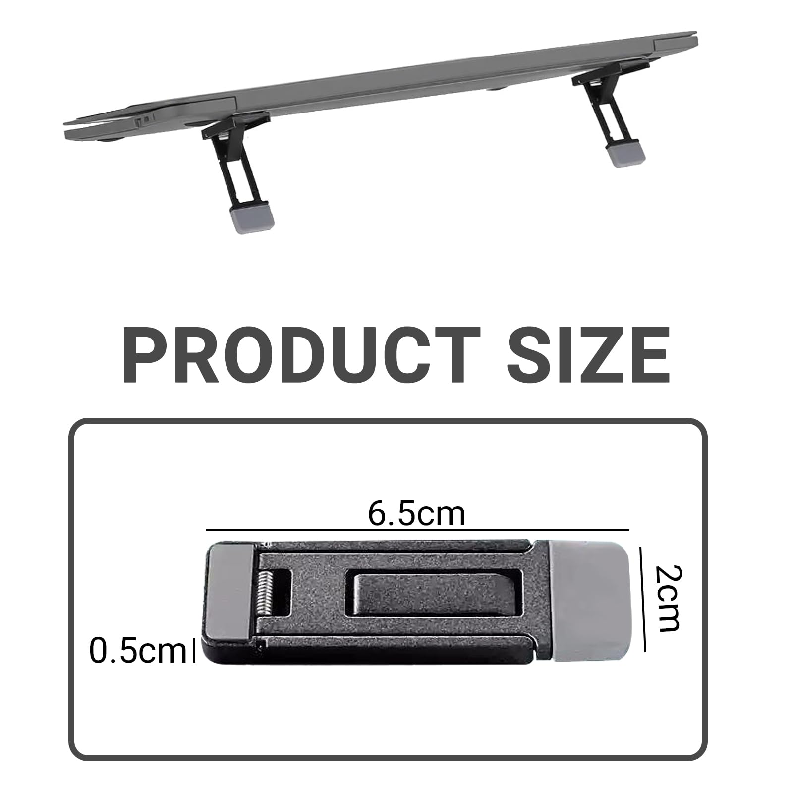 Zolventiq 2 Pcs Portable Keyboard Riser, Three Tilt Angle Adjustable Foldable Invisible Laptop Riser, Zinc Alloy Mini Laptop Stand