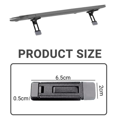 Zolventiq 2 Pcs Portable Keyboard Riser, Three Tilt Angle Adjustable Foldable Invisible Laptop Riser, Zinc Alloy Mini Laptop Stand