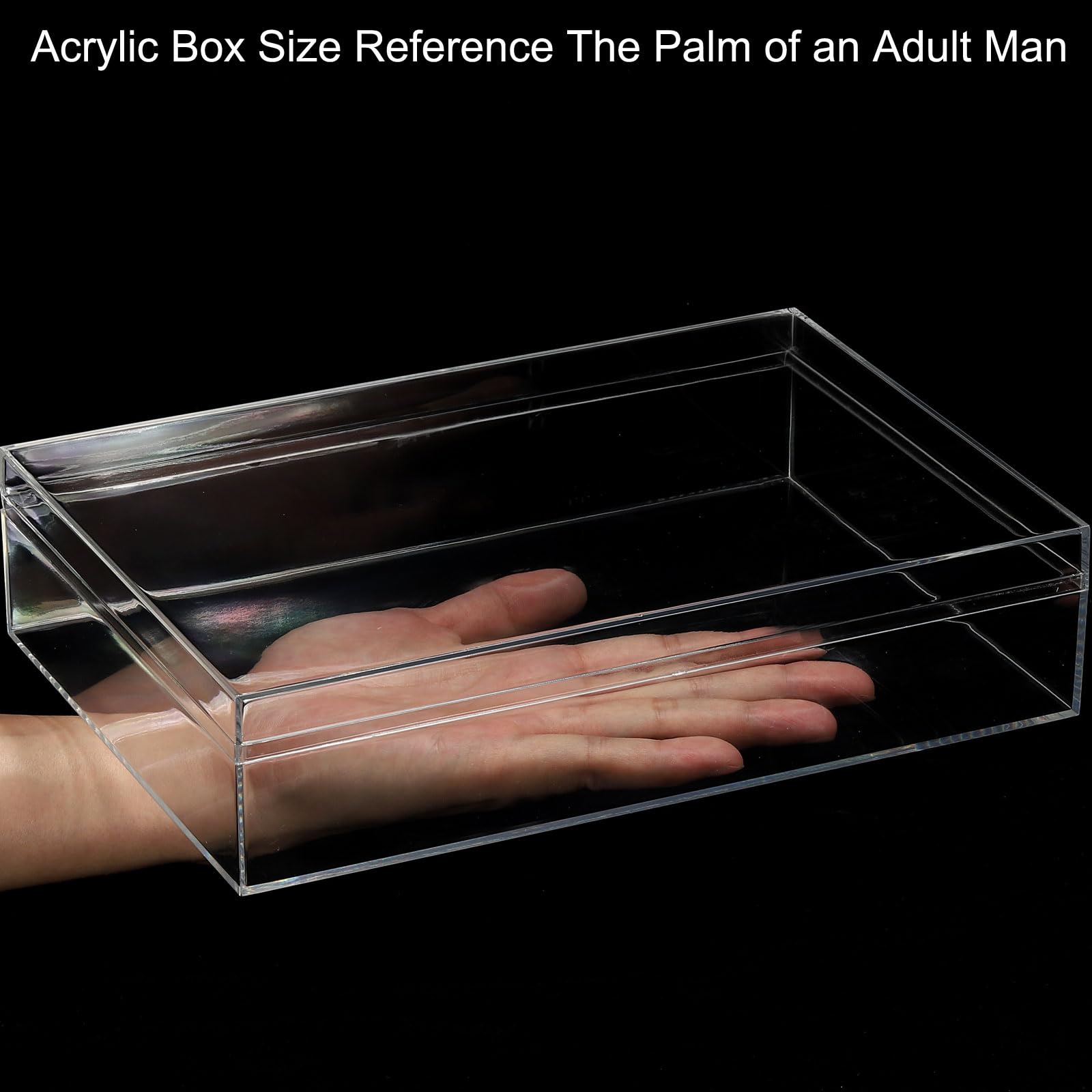 PATIKIL Acrylic Box with Lid 10.24" x 7.09" x 2.36", Clear Acrylic Display Boxes Plastic Square Cube Containers Storage Organizer for Candy Tiny