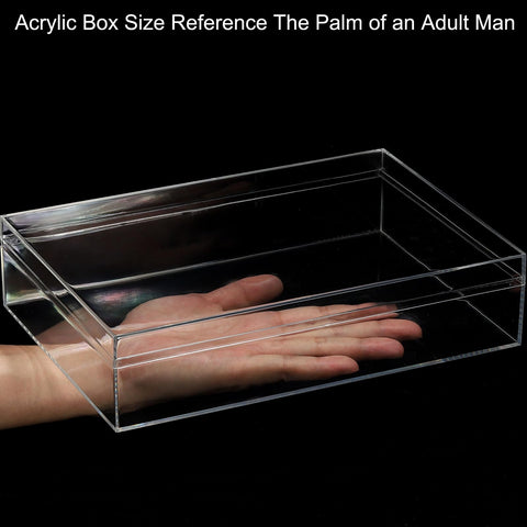 PATIKIL Acrylic Box with Lid 10.24" x 7.09" x 2.36", Clear Acrylic Display Boxes Plastic Square Cube Containers Storage Organizer for Candy Tiny