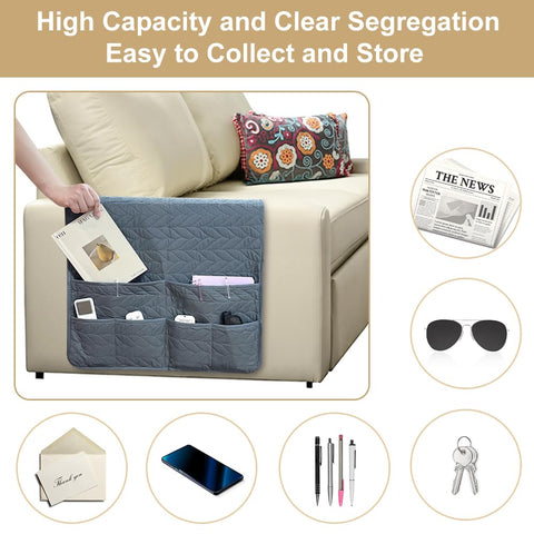 SITAKEGS Waterproof Sofa Armrest Organizer Couch Armchair Caddy Storage Bag