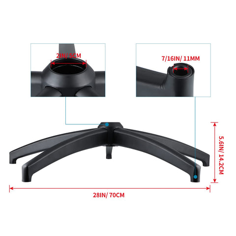 Skelang Office Chair Base 70 cm, Desk Chair Base Part with Reinforced Metal Leg, Gaming Chair Bottom Replacement