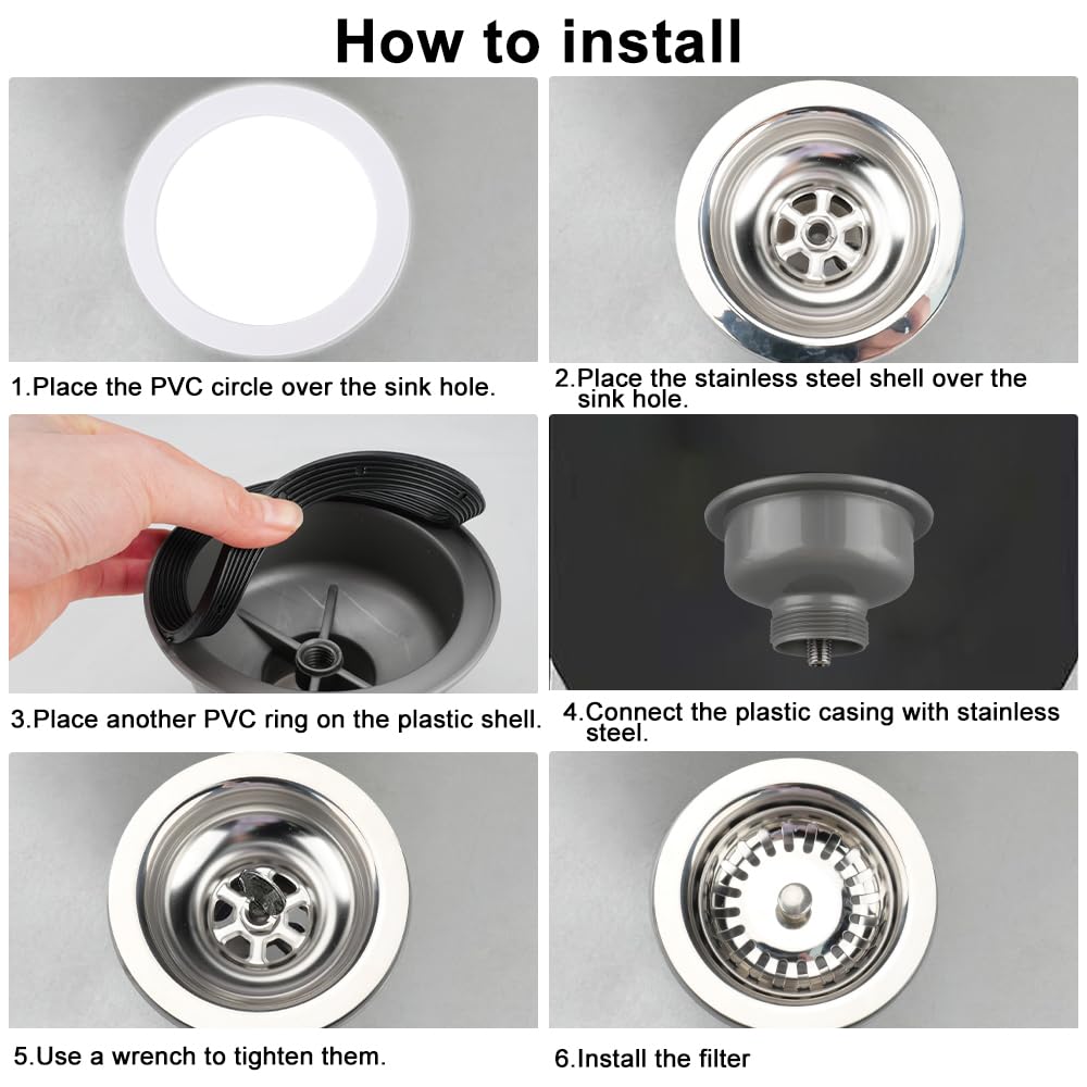 Inodiref Ø 110mm Stainless Steel Sink Waste, Kitchen Sink Drain Strainer