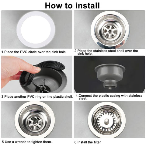 Inodiref Ø 110mm Stainless Steel Sink Waste, Kitchen Sink Drain Strainer