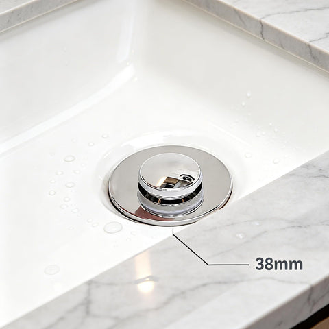 SANTUO Click Clack Basin Waste, 38mm Push Button Pop Up Sink Plug Replacement Cap for Bathroom Sink Drain Stopper Fits Standard Pop Up Waste
