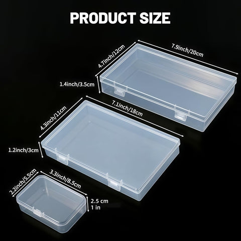 LJY Clear Hinged Storage Boxes, 20 Pack, 3 Mixed Sizes