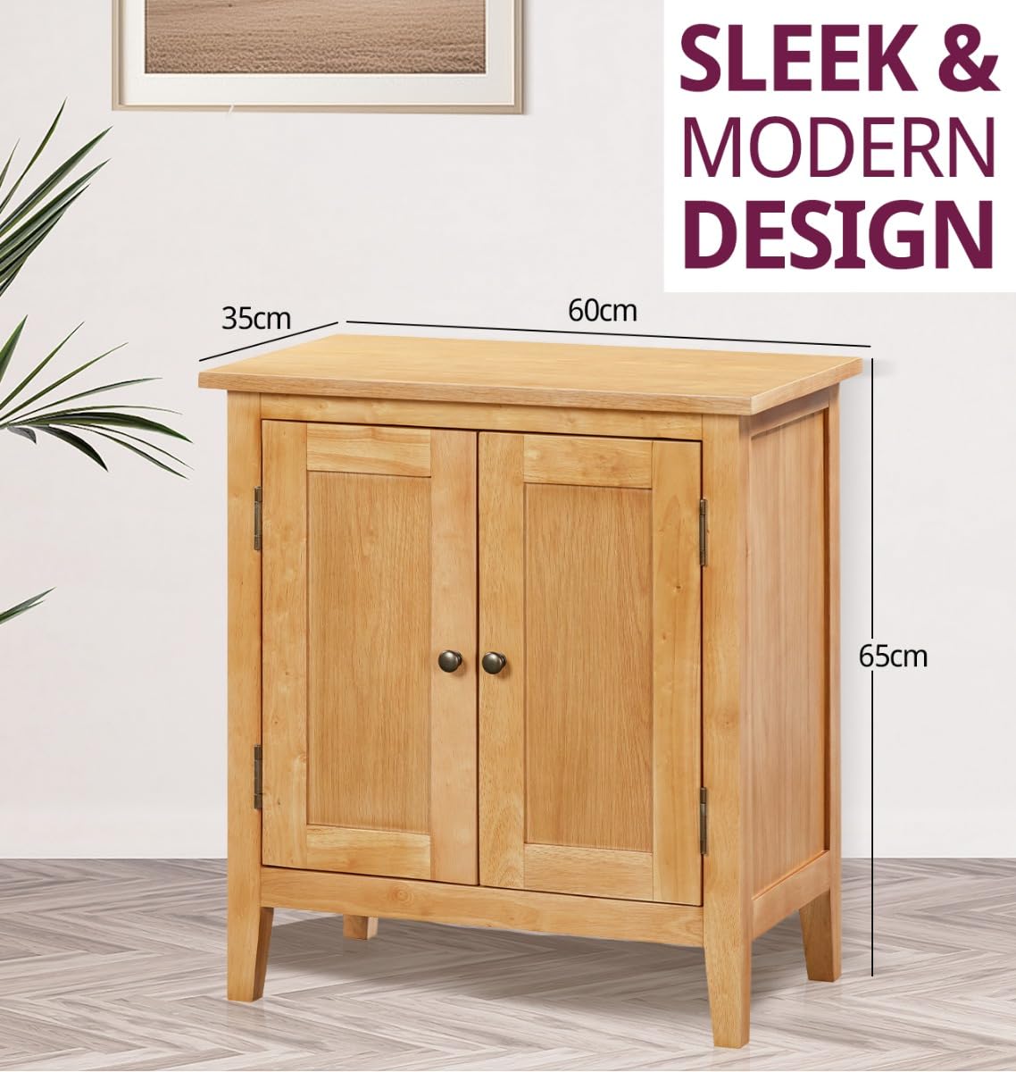Hallowood Furniture Aston 2-Door Small Oak Cupboard with Internal Shelf