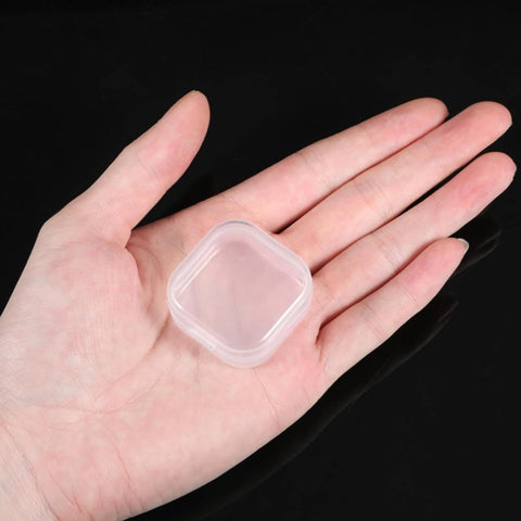 Rumyve 6Pcs Clear Plastic Storage Boxes with Lids - Mini Rectangular Containers for Beads, Business Cards, Pills, and Small Items(4.5 * 4.5 * 2 cm)
