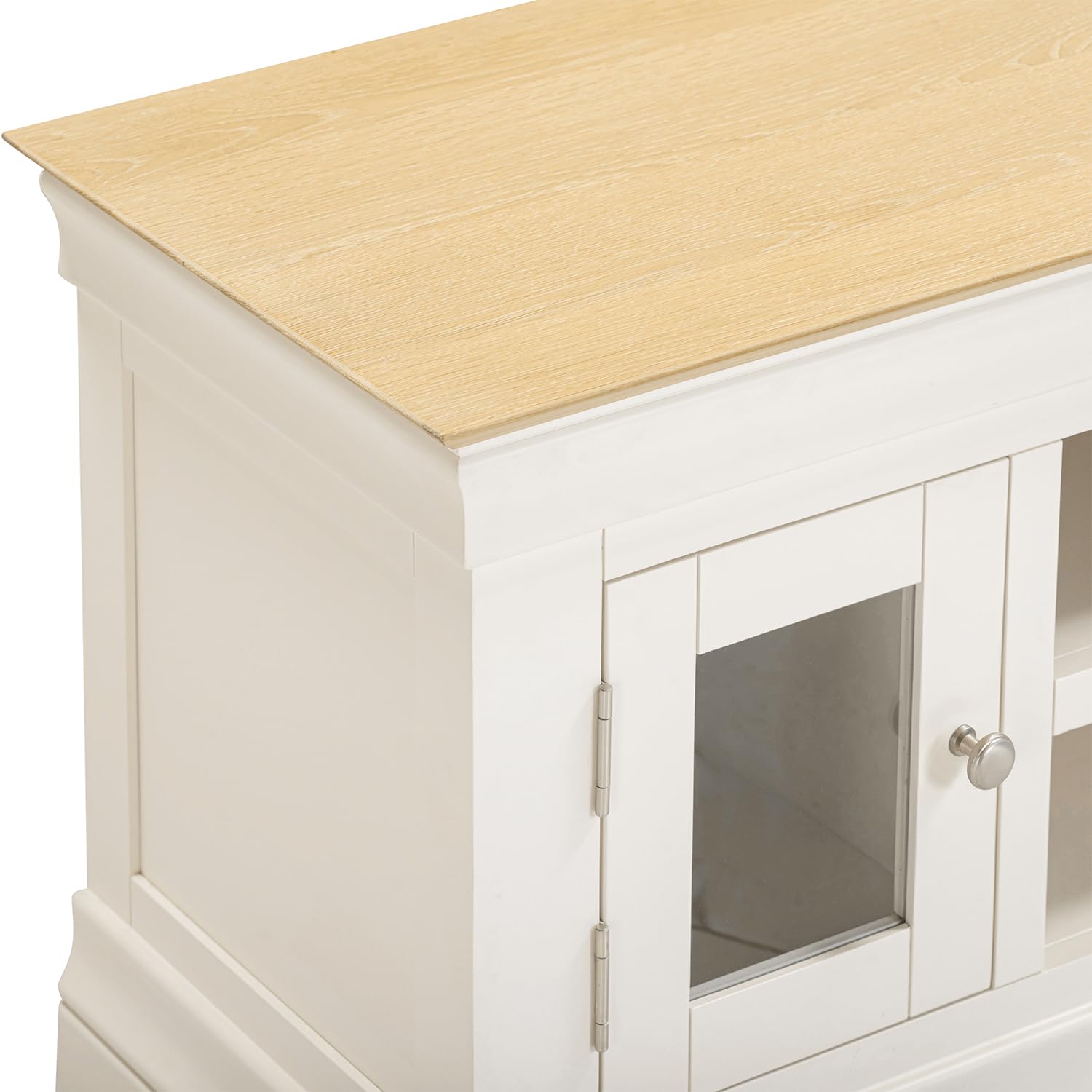 Seconique Bordeaux Small Tv Stand in Ivory/Oak