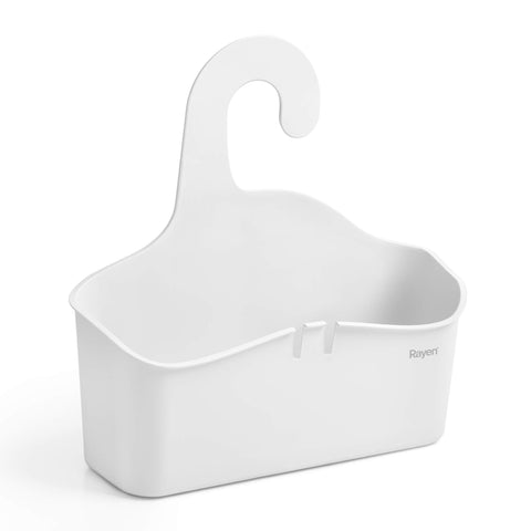 Rayen Hanging Shower Basket, White, Measurements: 28 x 8 x 28 cm (2001.01)