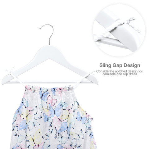 HOUSE DAY Childrens Wooden Kids Hangers, Baby Nursery White Wood Hangers