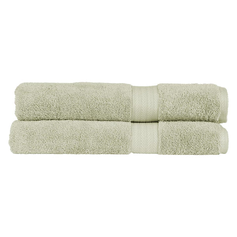 Christy Renaissance 2 Bath Sheets Set | Thyme Green | 100% Egyptian Cotton Pile | Luxuriously Soft and Super Absorbent | 675 GSM