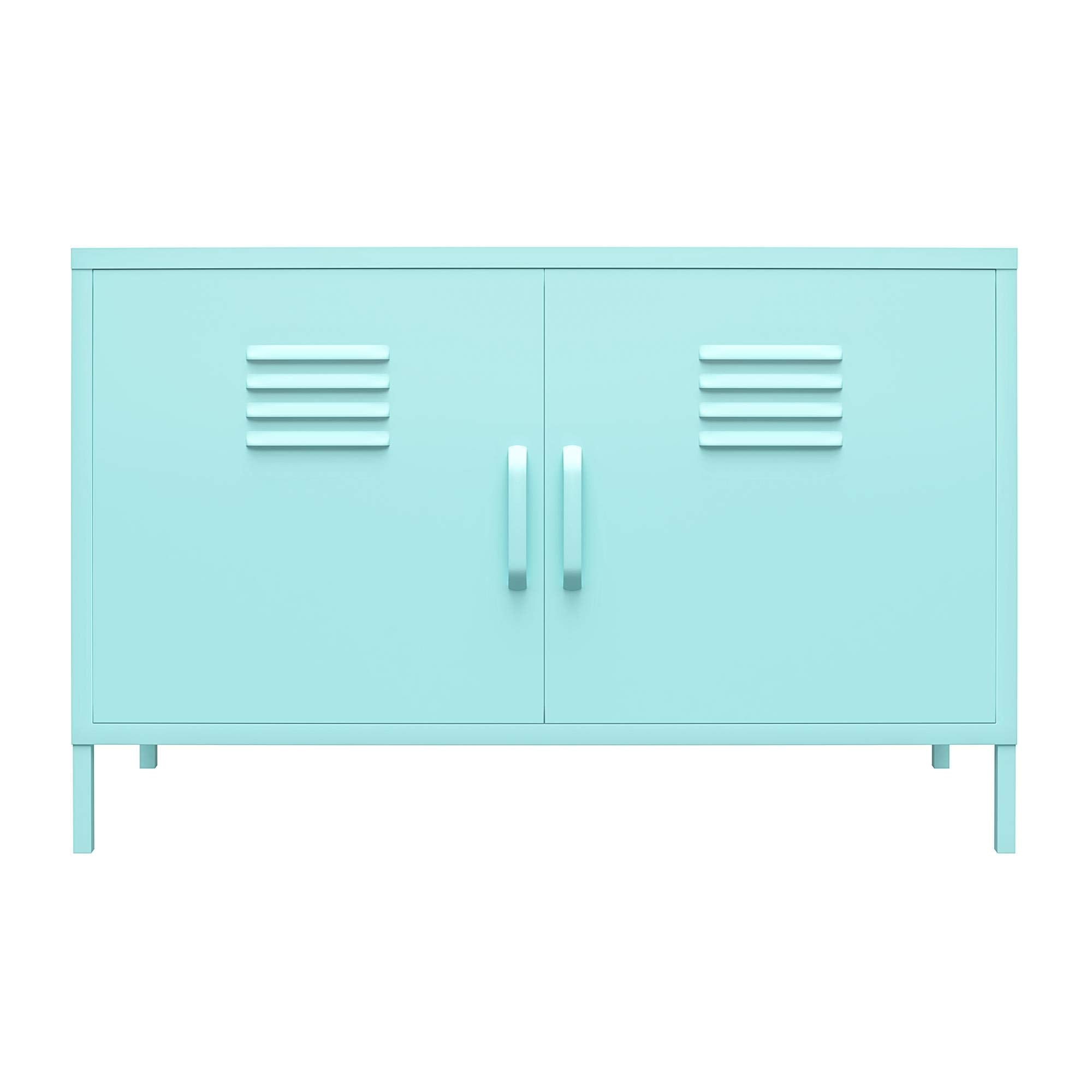 DHP Furniture Cache 2 Door Metal Locker Accent Cabinet Mint