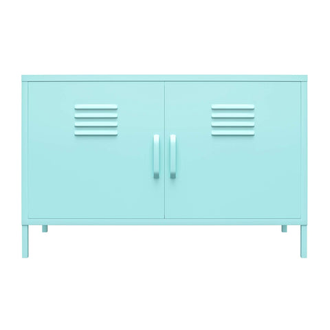 DHP Furniture Cache 2 Door Metal Locker Accent Cabinet Mint