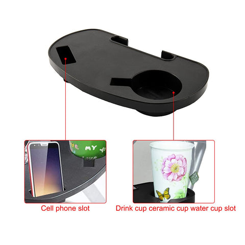 Ledeak Pack of 2 Lounge Chair Side Tray, Oval Zero Gravity Large Utility Clip On Side Recliner Snack Table with Cup Holder and Mobile Device Slot