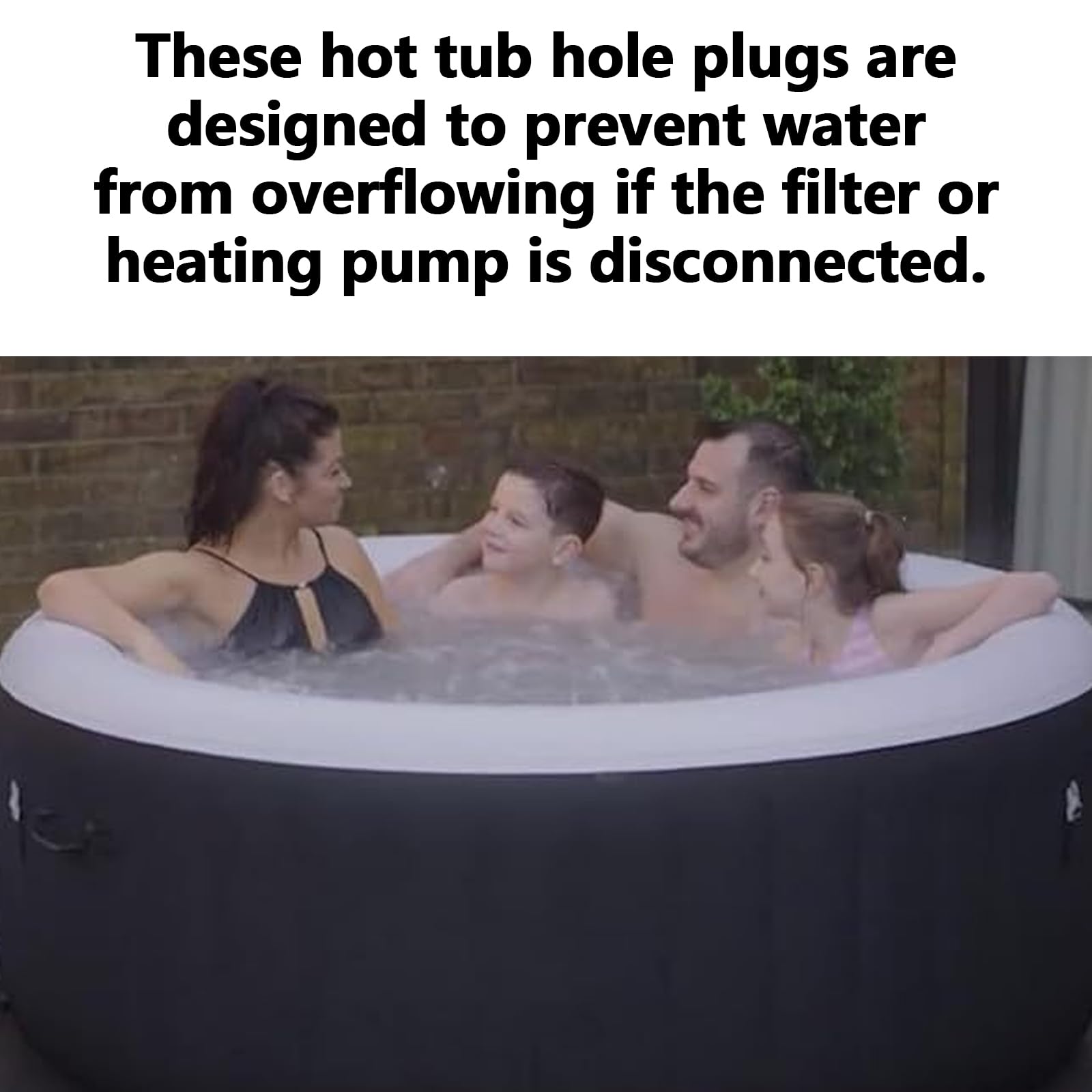 NIYATA 4PCS Inflatable Hot Tub Hole Plug P6575, Rubber Filter Stopper Replacement for Lay Z Spa Accessories