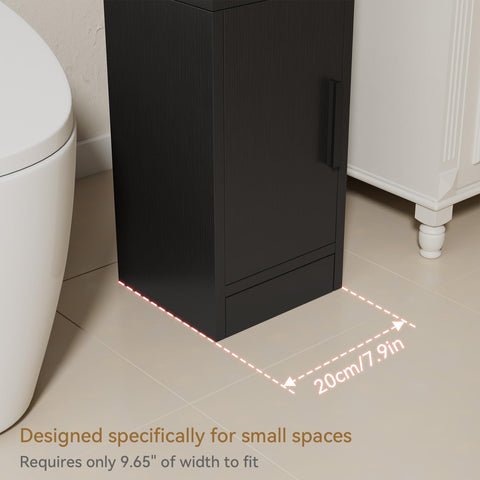 IBUYKE Small Bathroom Storage Cabinet, Narrow Floor Corner Cabinet WBS002B