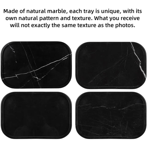 Marble Bathroom Vanity Tray, Black Marquina, 30 x 20 x 1.8cm