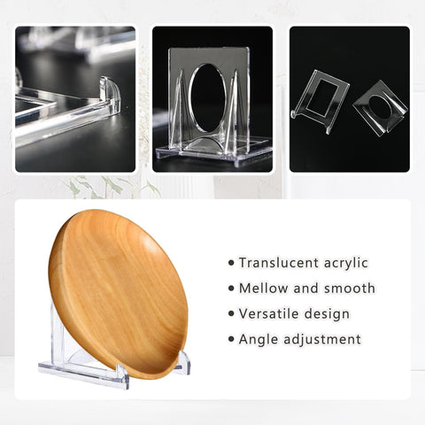 SYEYCW 10 Pcs Acrylic Display Stand, Clear Adjustable Clear Acrylic Plastic Display Stands, Multifunctional Card Display Stand, for Photos