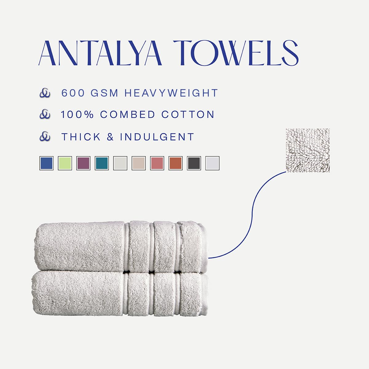 Christy Antalya Bath Sheets Set | 6 Piece | 100% Turkish Cotton | 600GSM | Soft Plush Luxury Towel Set | 2 Bath Sheets 2 Hand Towels 2 Face Cloths