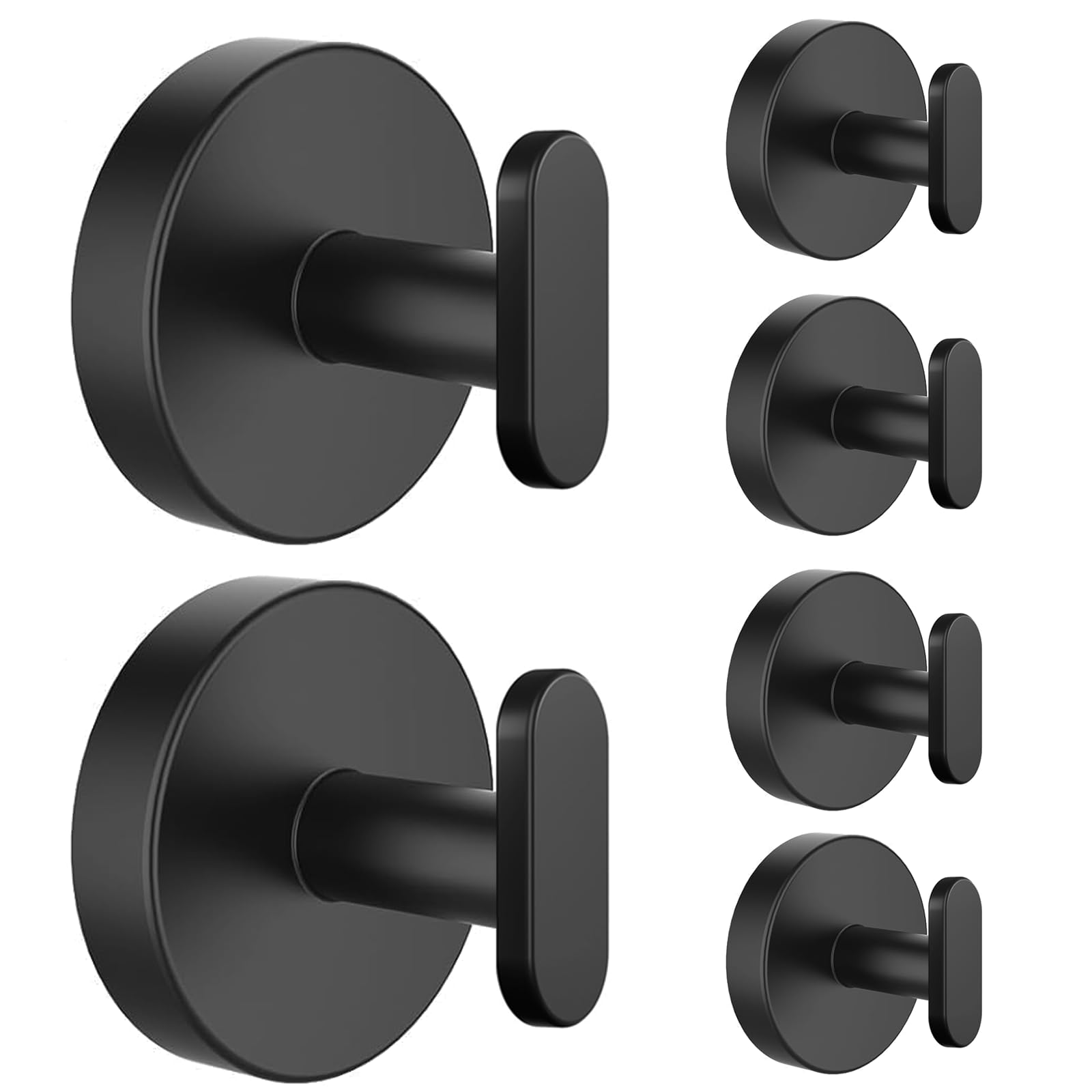 Josmimic Suction Cup Hooks, Hanger for Shower Bathroom Door, Hanging Towels, Loofah, Robe, Coat, 6 Pack