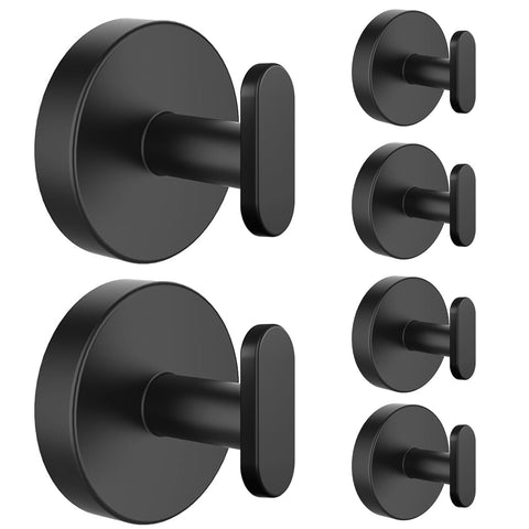 Josmimic Suction Cup Hooks, Hanger for Shower Bathroom Door, Hanging Towels, Loofah, Robe, Coat, 6 Pack