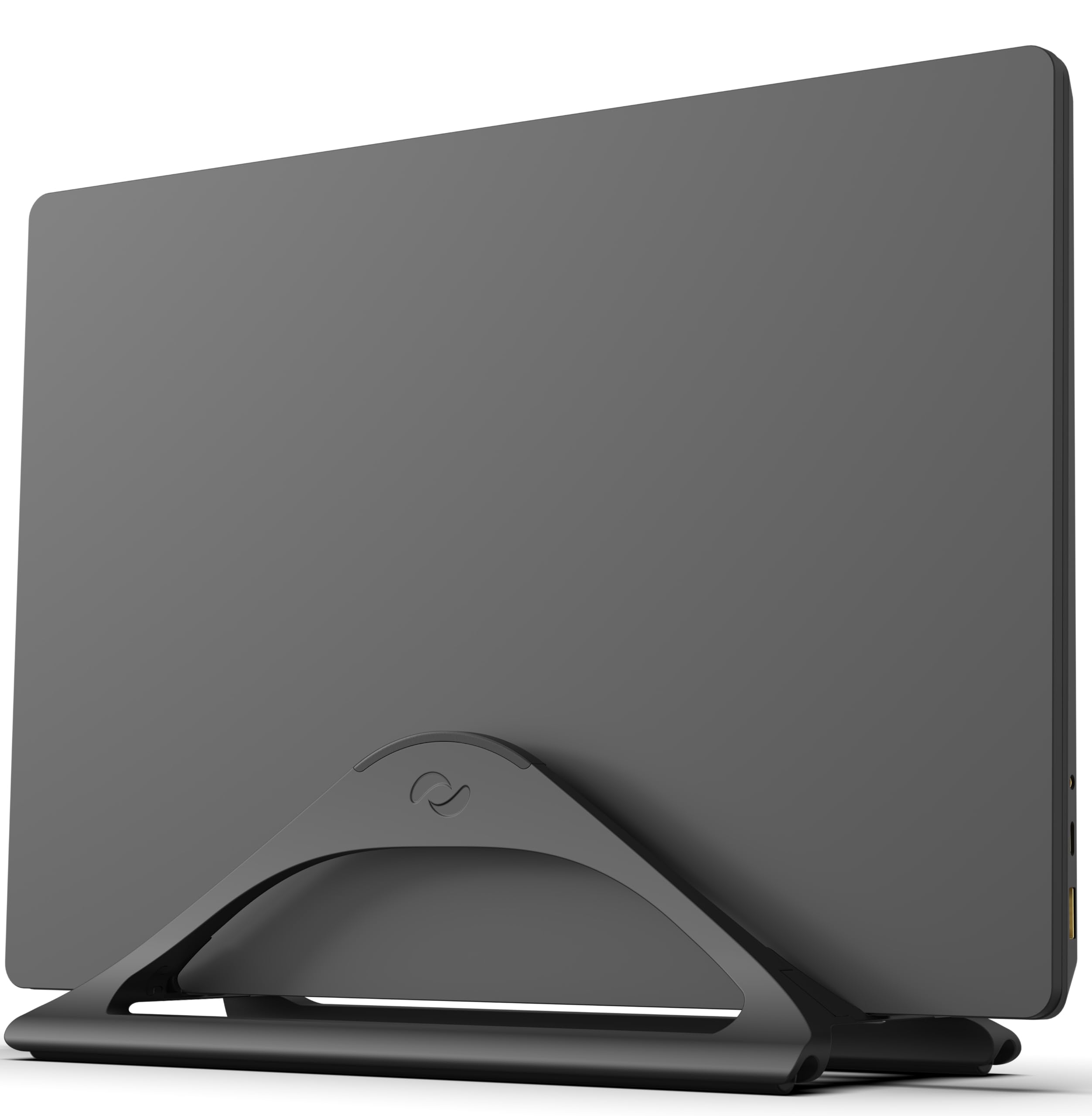 HumanCentric Vertical Laptop Stand for Desks Adjustable Matte Black MacBook